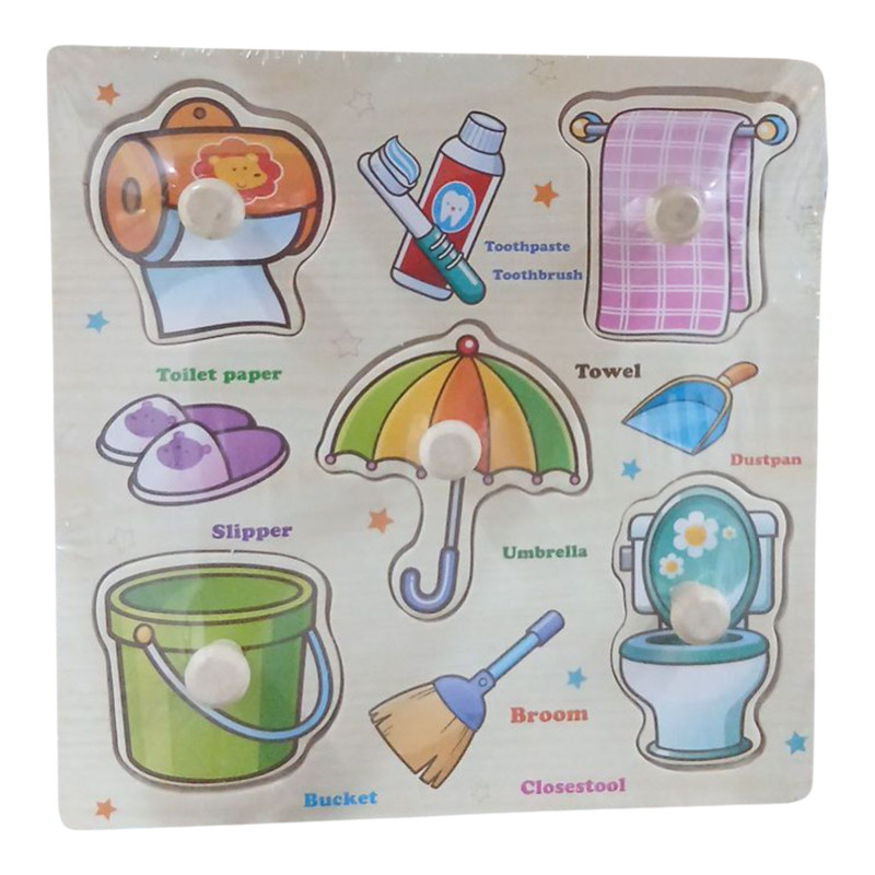 پازل آموزشی طرح نظافت مدل جاگذاری پین دار