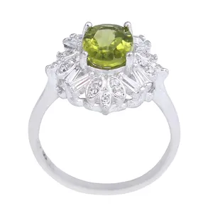 انگشتر نقره زنانه مدل سنگ زبرجد تراش جواهری کد AWR_921