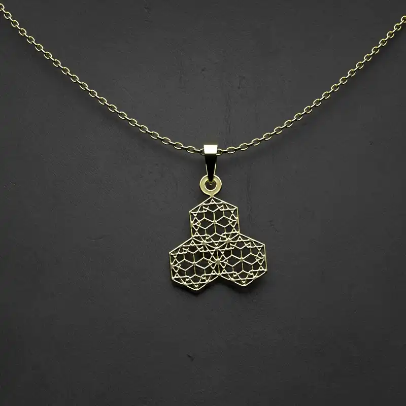 گردنبند طلا 18 عیار زنانه مدوپد مدل هندسی کد EE2-1-1215