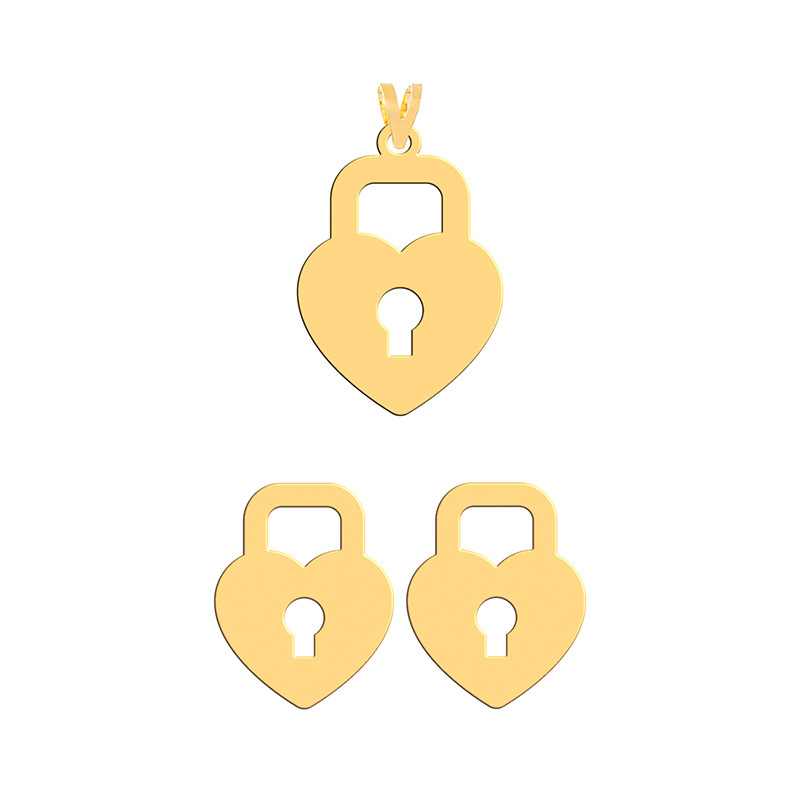 نیم ست طلا 18 عیار زنانه فرشته مدل قلب WHSL-000377