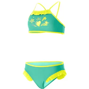 مایو دخترانه آکوا اسفیر مدل Lemon Green Bright Yellow