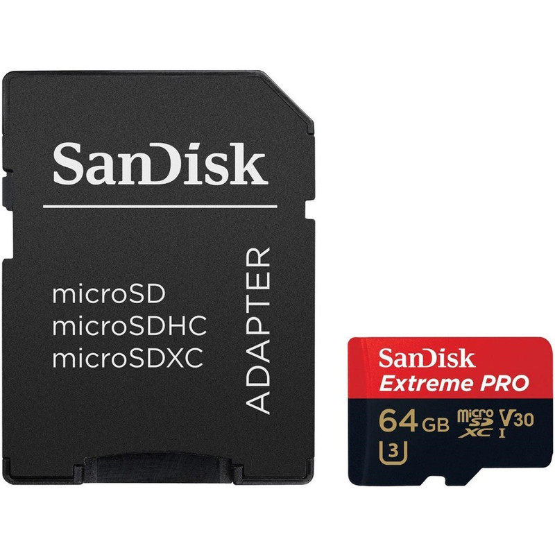 کارت حافظه microSDXC سن دیسک مدل Extreme Pro V30 کلاس 10 استاندارد UHS-I U3 سرعت 95MBps 633X همراه با آداپتور SD ظرفیت 64 گیگابایت
