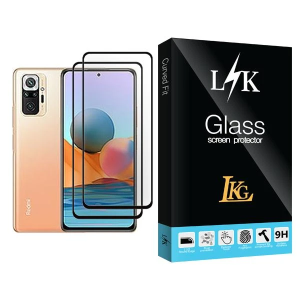 محافظ صفحه نمایش ال کا جی مدل LK Glass MIX002 مناسب برای گوشی موبایل شیائومی Redmi Note 10 Pro Max بسته دو عددی