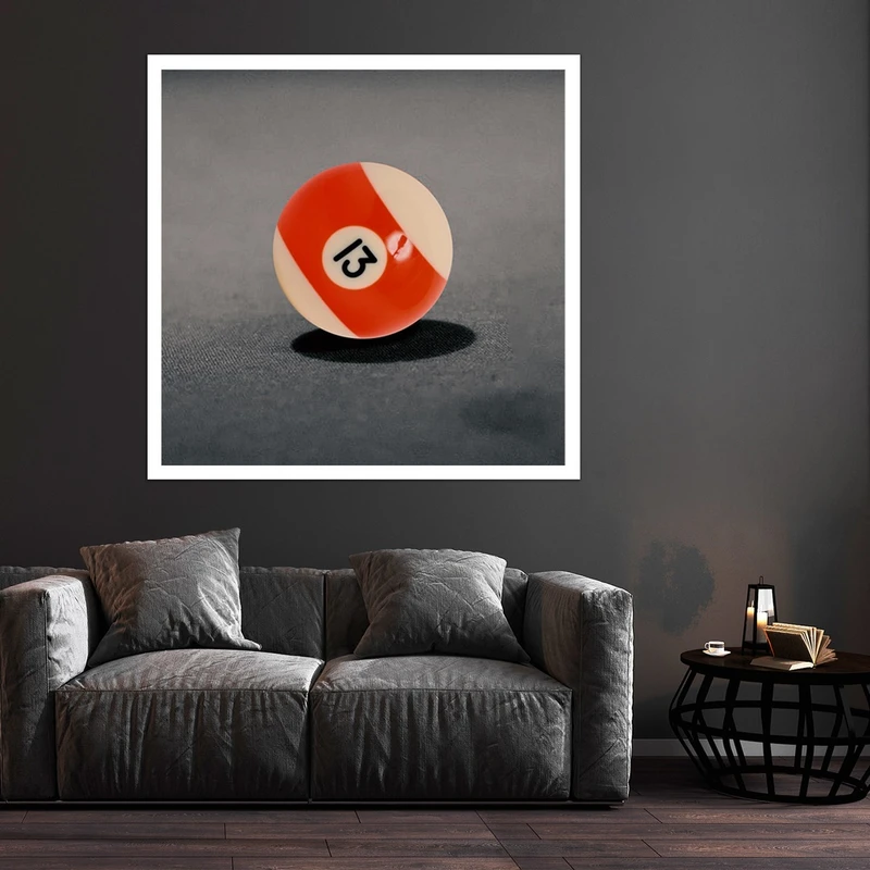 تابلو بکلیت طرح توپ بیلیارد شماره 13 مدل قاب شاسی W-S7491