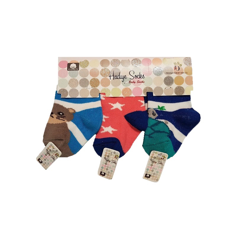 جوراب نوزادی هدیه کد P83-1 مجموعه 3 عددی
