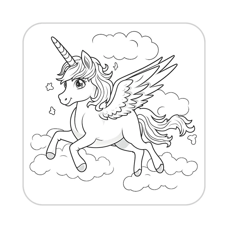 زیر لیوانی کاکتی طرح اسب تک شاخ و یونیکورن مدل mp30237