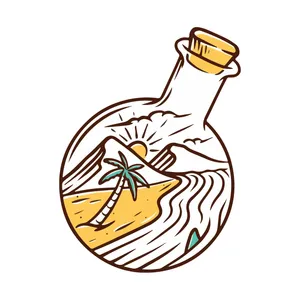برچسب لپ تاپ پویا مارکت طرح بطری طبیعت کد 717
