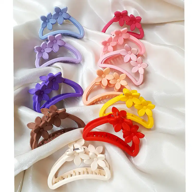 کلیپس مو زنانه مدل شمعی دو گل نگارانه