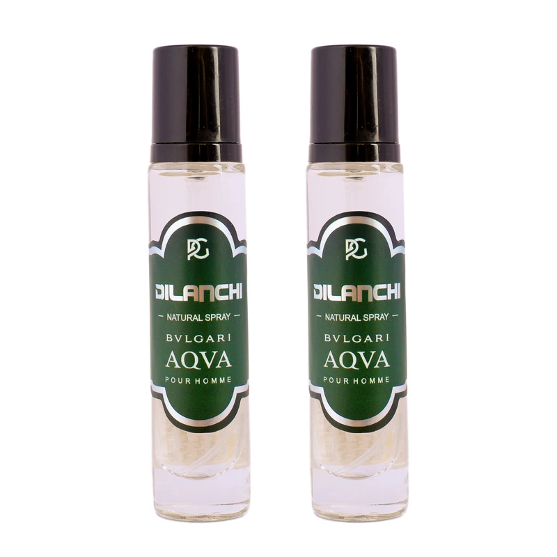 عطر جیبی مردانه دیلانچی مدل آکوا بولگاری با رایحه خنک حجم 30 میلی‌لیتر مجموعه 2 عددی