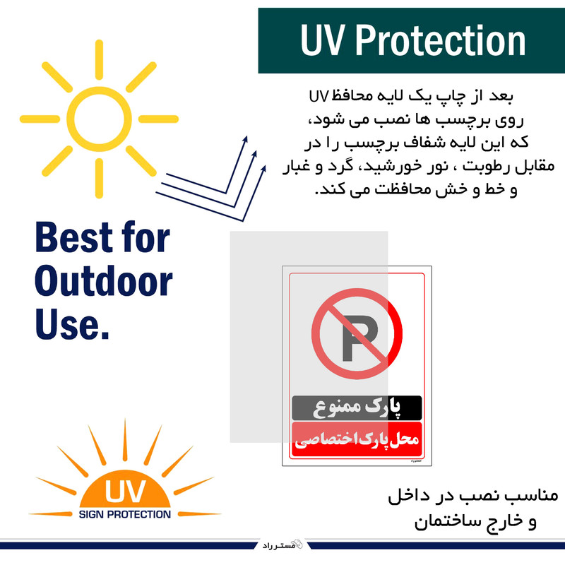 برچسب ایمنی مستر راد طرح پارک ممنوع محل پارک اختصاصی مدل HSE-OSHA-1357