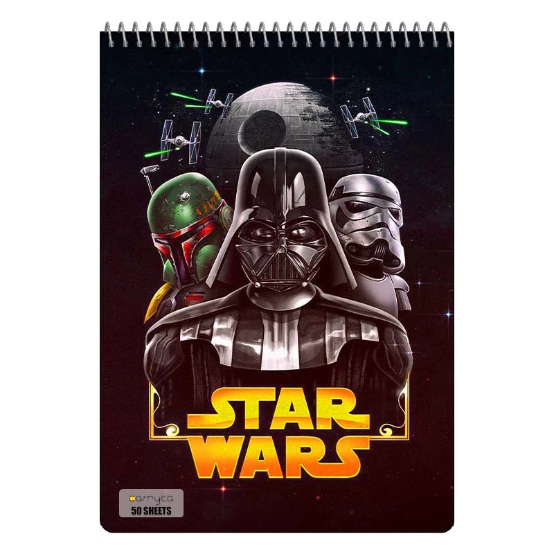 دفتر نقاشی 50 برگ سیمی کارنیکا طرح جنگ ستارگان Star Wars کد 60091