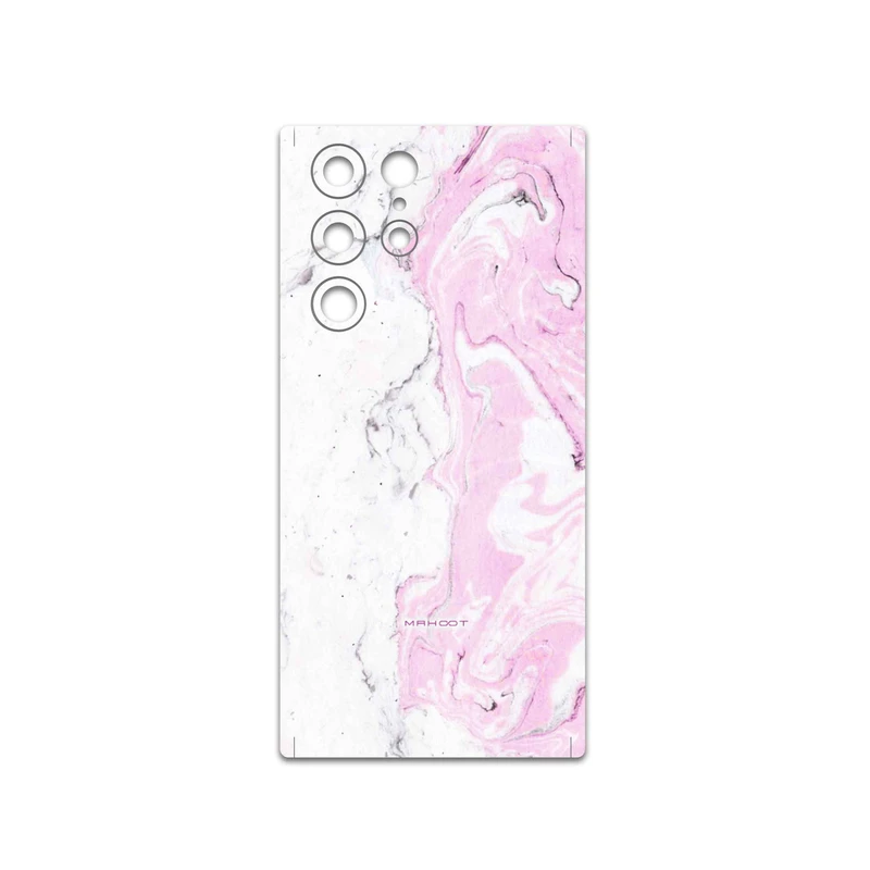 برچسب پوششی ماهوت مدل Blanco-Pink-Marble مناسب برای گوشی موبایل سامسونگ Galaxy S22 Ultra 5G