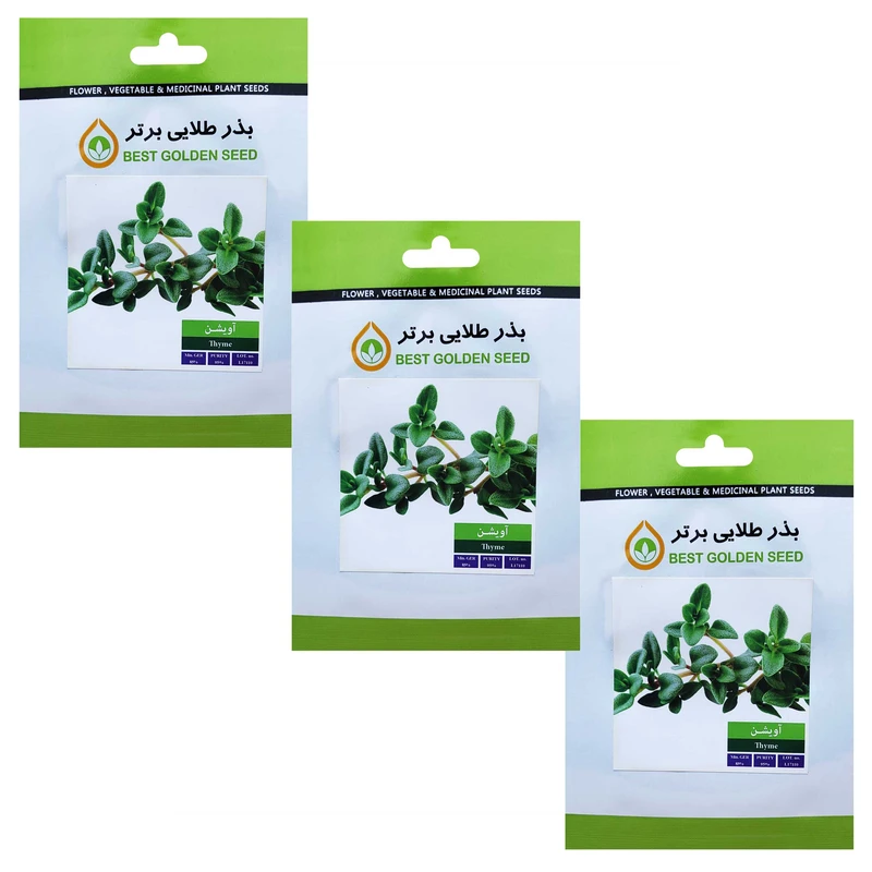 بذر گیاه دارویی آویشن بذر طلایی برتر کد BTB-100 مجموعه 3 عددی