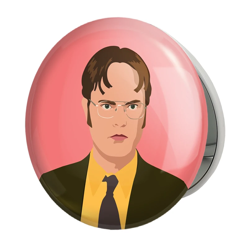 آینه جیبی خندالو طرح داویت شروت سریال آفیس The Office مدل تاشو کد 10220 