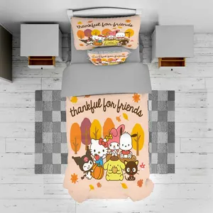 سرویس روتختی مدل کارتونی حیوانات TXY697 تک نفره 5 تکه