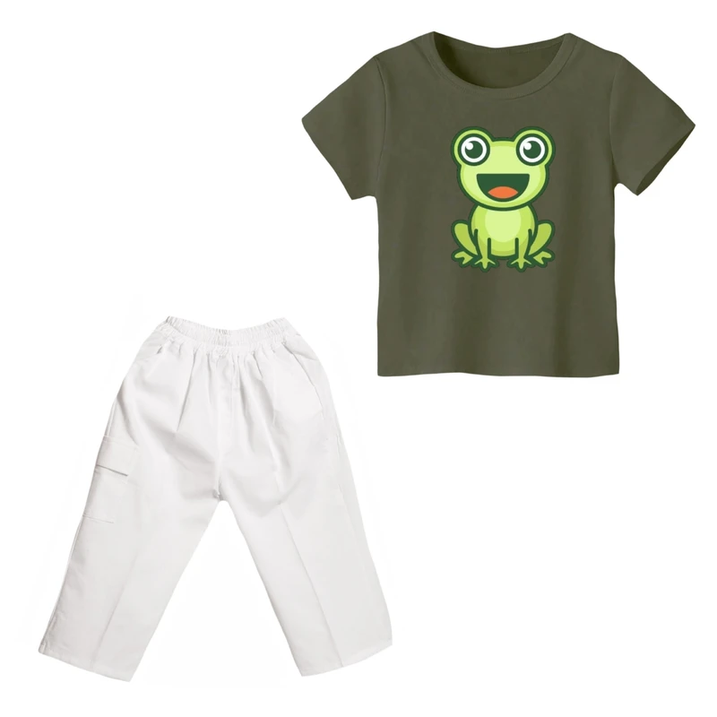 ست تی شرت و شلوارک پسرانه مدل غورباقه کد 5