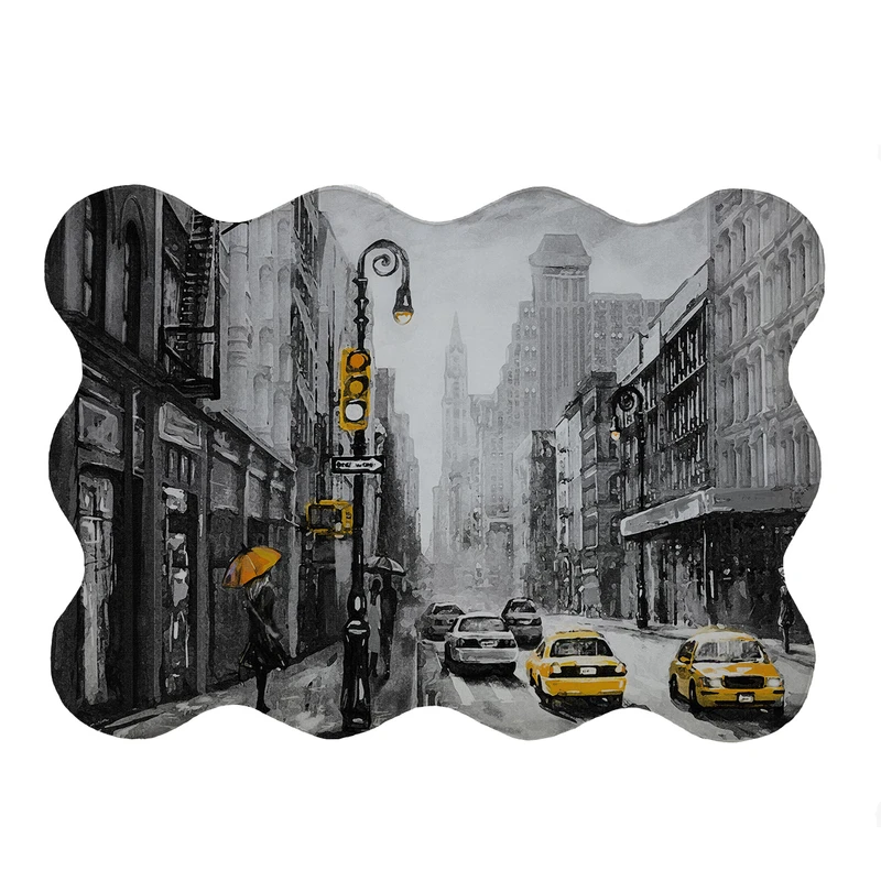 پادری مدل دالبر طرح خیابان برفی کد 5202 سایز 80x110 سانتی متر 