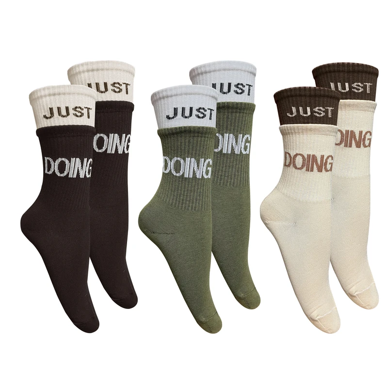 جوراب ساق بلند مردانه تن پوش هنگامه مدل پنبه دوکش اسپرت JUST مجموعه 3 عددی