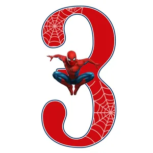 استند رومیزی تولد مدل عدد 3 طرح مرد عنکبوتی