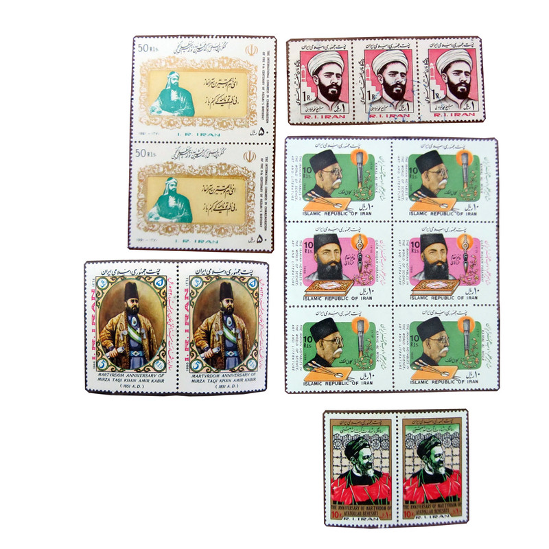تمبر یادگاری مدل مجموعه یادبود شخصیتها کد 6215 مجموعه 15 عددی