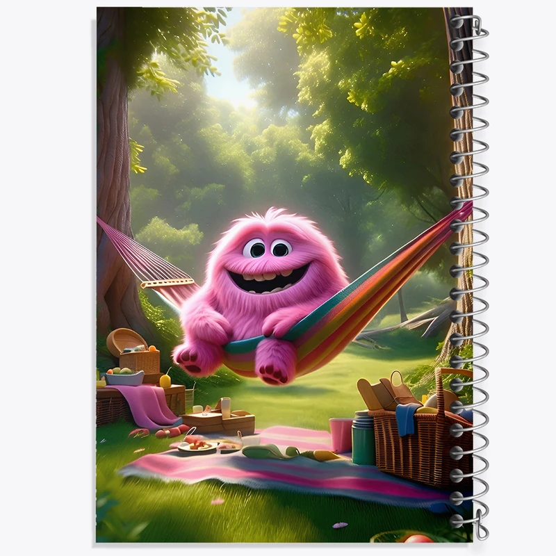 دفتر مشق 100 برگ خندالو طرح هیولای کیوت کد F6285