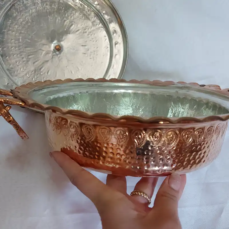 ماهیتابه مسی مدل چکش کاری کد 8742