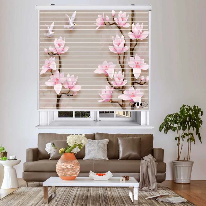 پرده زبرا زیو مدل سیلوئت 3D1324 سایز 150x150 سانتی متر