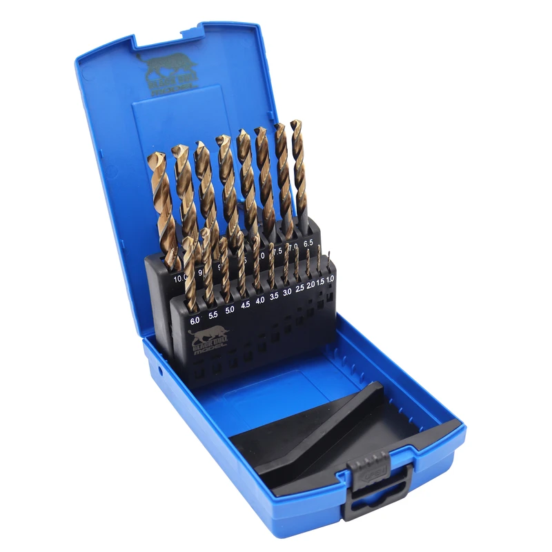 مته آهن مدل بلک بول کد YP-HSS-E-1-10MM مجموعه 19 عددی