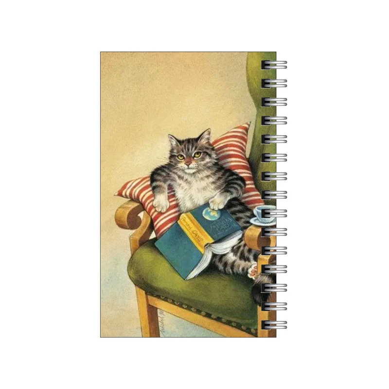 دفترچه یادداشت مدل to do list طرح گربه راحت طلب و کتابخوانی کد 6273883