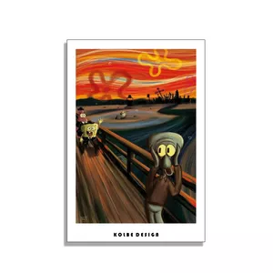 کارت پستال مدل نقاشی جیغ و باب اسفنجی کد 2283
