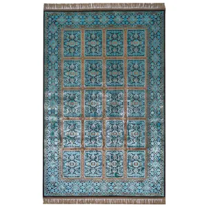 فرش ماشینی عرش طرح بیژن زمینه آبی