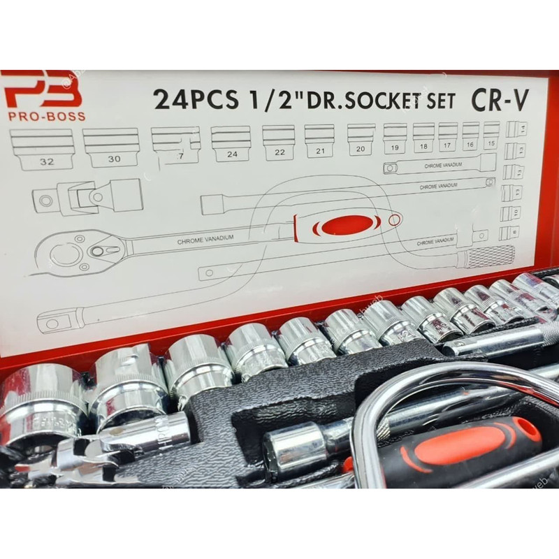 آچار بکس پرو باس مدل CR-V مجموعه 24 عددی