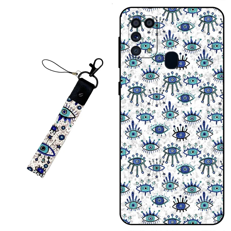 کاور مگافون طرح چشم نظر مدل 6464 مناسب برای گوشی موبایل سامسونگ Galaxy M31 به همراه بند