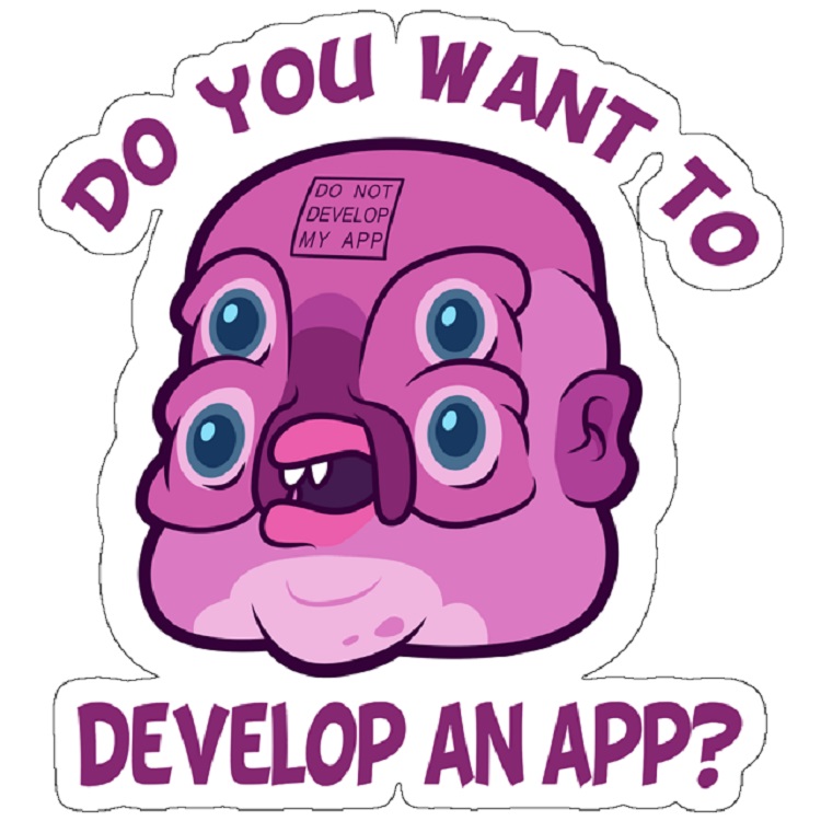 استیکر لپ تاپ مدل GLOOTIE -Do you want to develop an app?