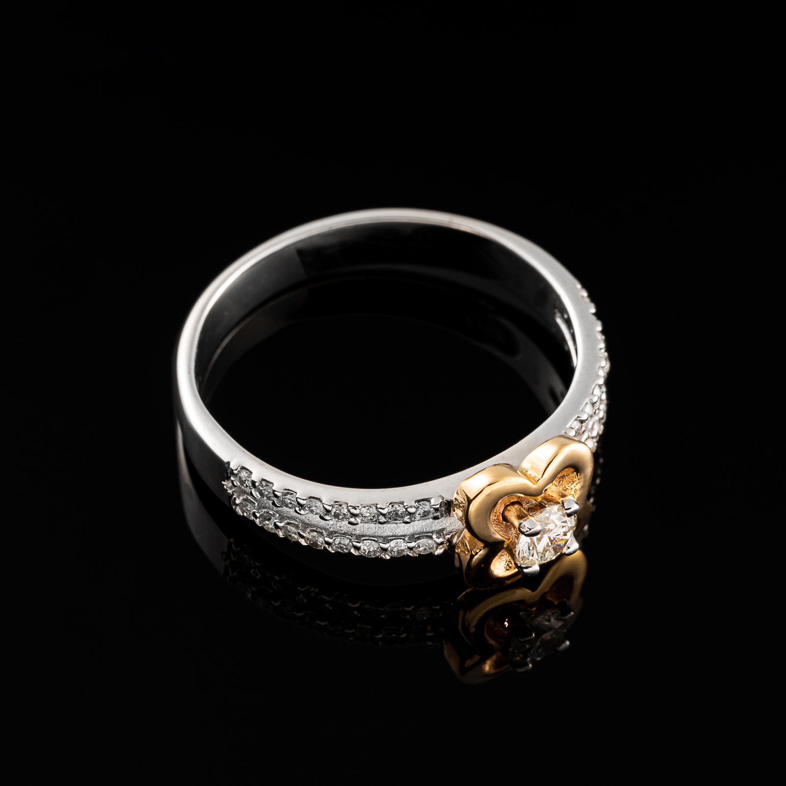 انگشتر طلا 18 عیار زنانه جواهری سون مدل 1718 -  - 2