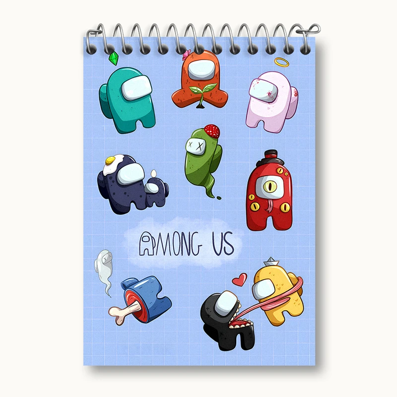 دفتر یادداشت 50 برگ خندالو طرح امانگ آس (Among Us) کد N4919