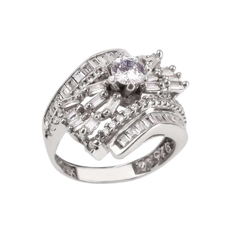 انگشتر نقره زنانه مدل سولیتر 21897