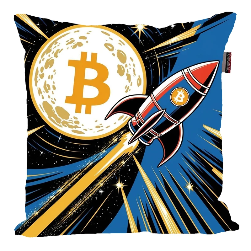 کوسن پاد آفرین مدل بیت کوین تریدر ارز دیجیتال کریپتو فارکس کد PK401486 سایز 40*40 سانتی متر