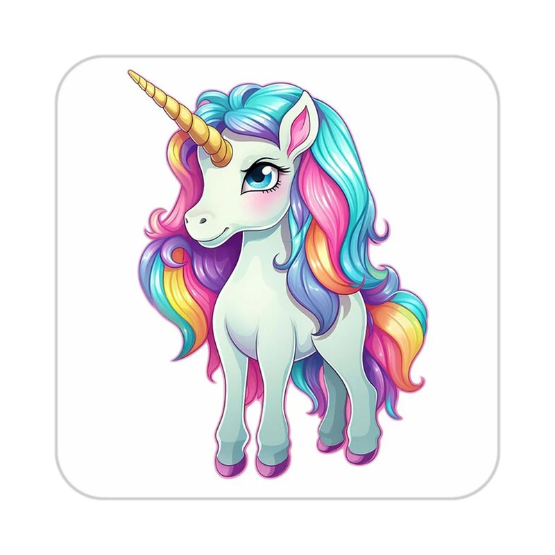 زیر لیوانی کاکتی طرح اسب تک شاخ و یونیکورن مدل mp30197