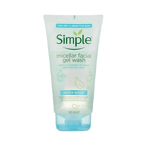 ژل شست‌وشوی صورت سیمپل سری MICELLAR مدل WATER BOOST حجم 150 میلی‌لیتر