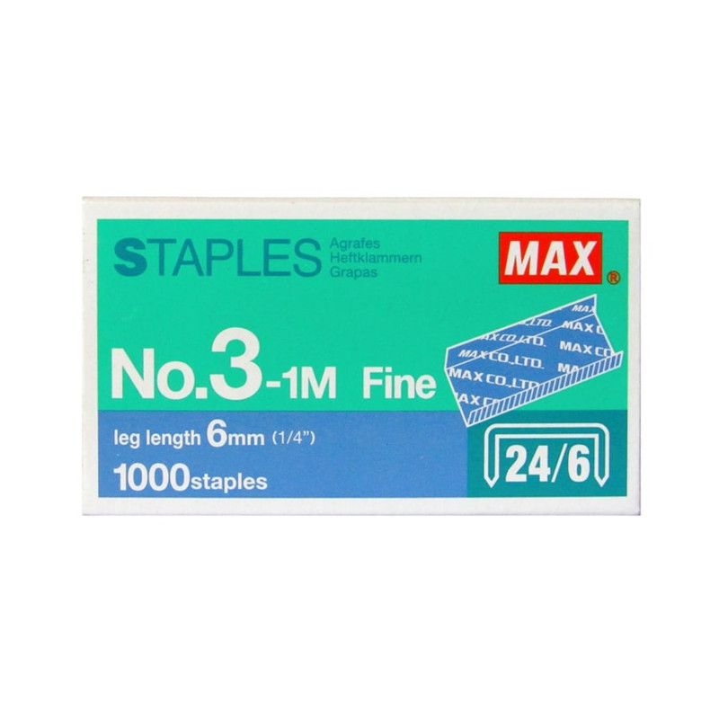 سوزن منگنه مکس کد 24.6.2000 سایز 24.6 بسته 2000 عددی