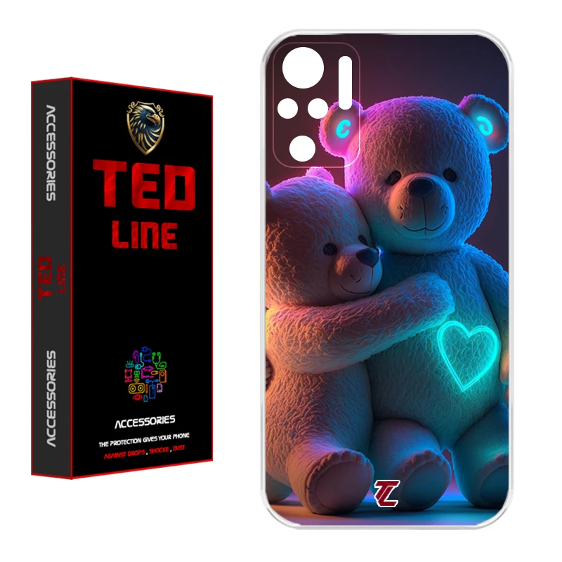 کاور تد لاین طرح خرس عاشق کد 1112 مناسب برای گوشی موبایل شیائومی Redmi Note 10 4G / Note 10S / Poco M5S