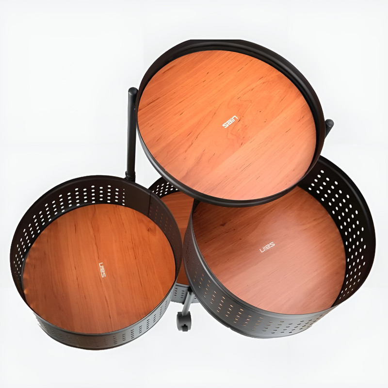 سبد سیب زمینی و پیاز ساین مدل گرد چهارطبقه چرخ دار