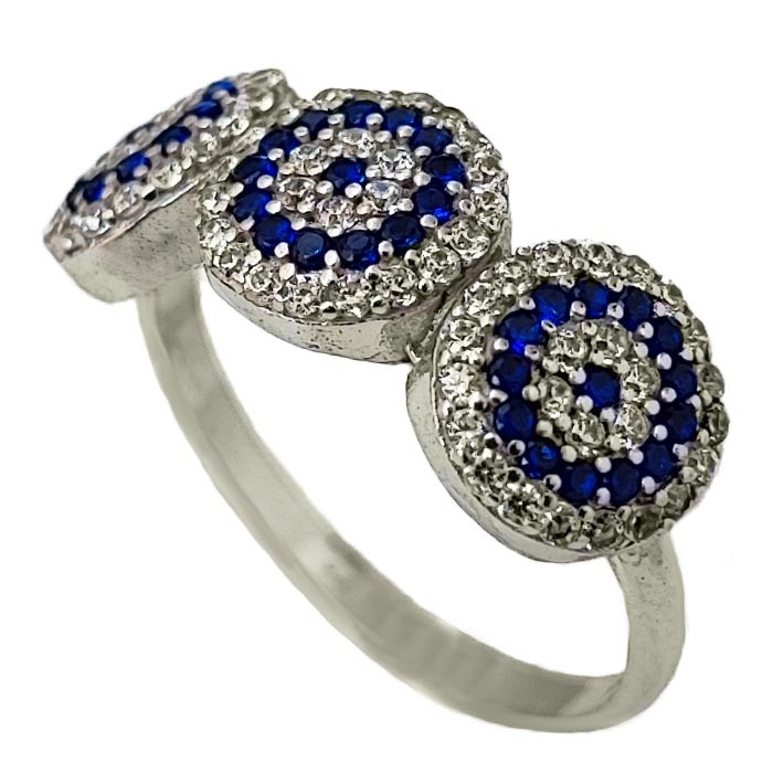 انگشتر نقره زنانه مدل حلقه چشم نظر کد RS2045