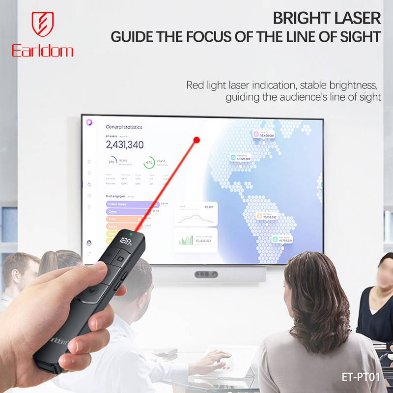 پرزنتر بی‌سیم ارلدام مدل FLIP-PEN PT01