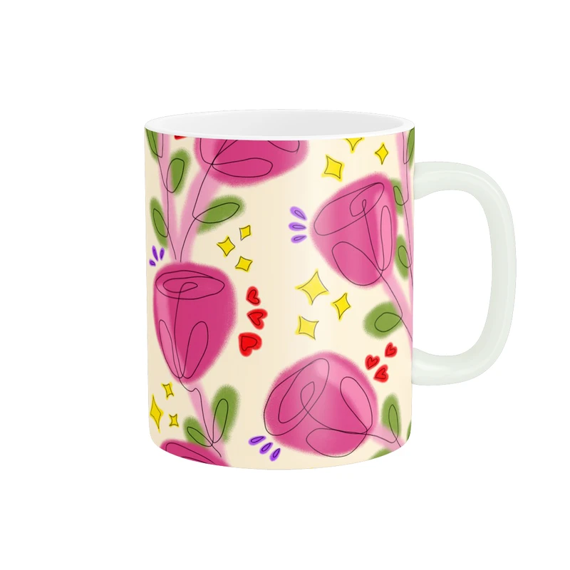 ماگ پاد آفرین طرح گل  کد 3132