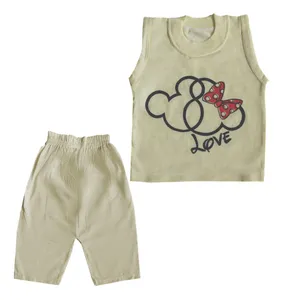 ست تاپ و شلوارک بچگانه مدل MIKI-ZRD