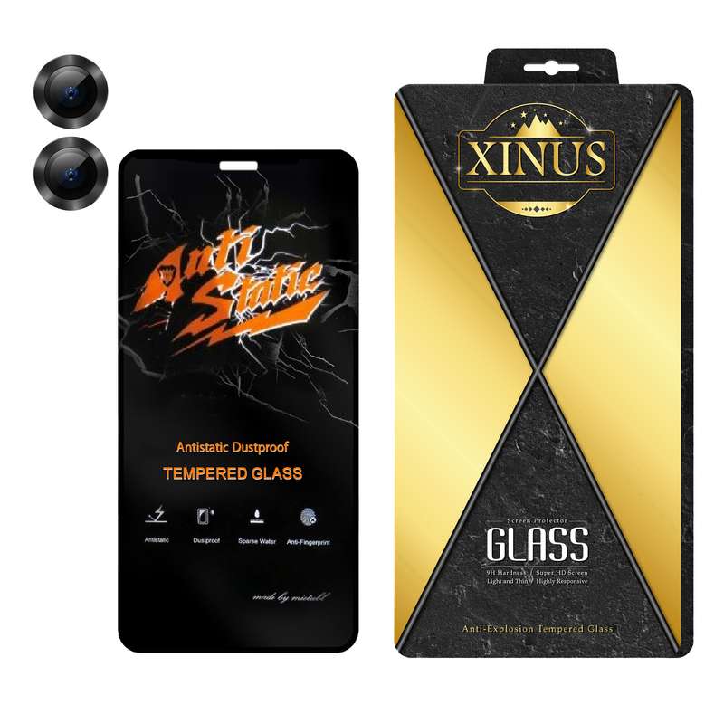 محافظ لنز دوربین ژینوس مدل 2ST-RING مناسب برای گوشی موبایل اپل iPhone 11 به همراه محافظ صفحه نمایش