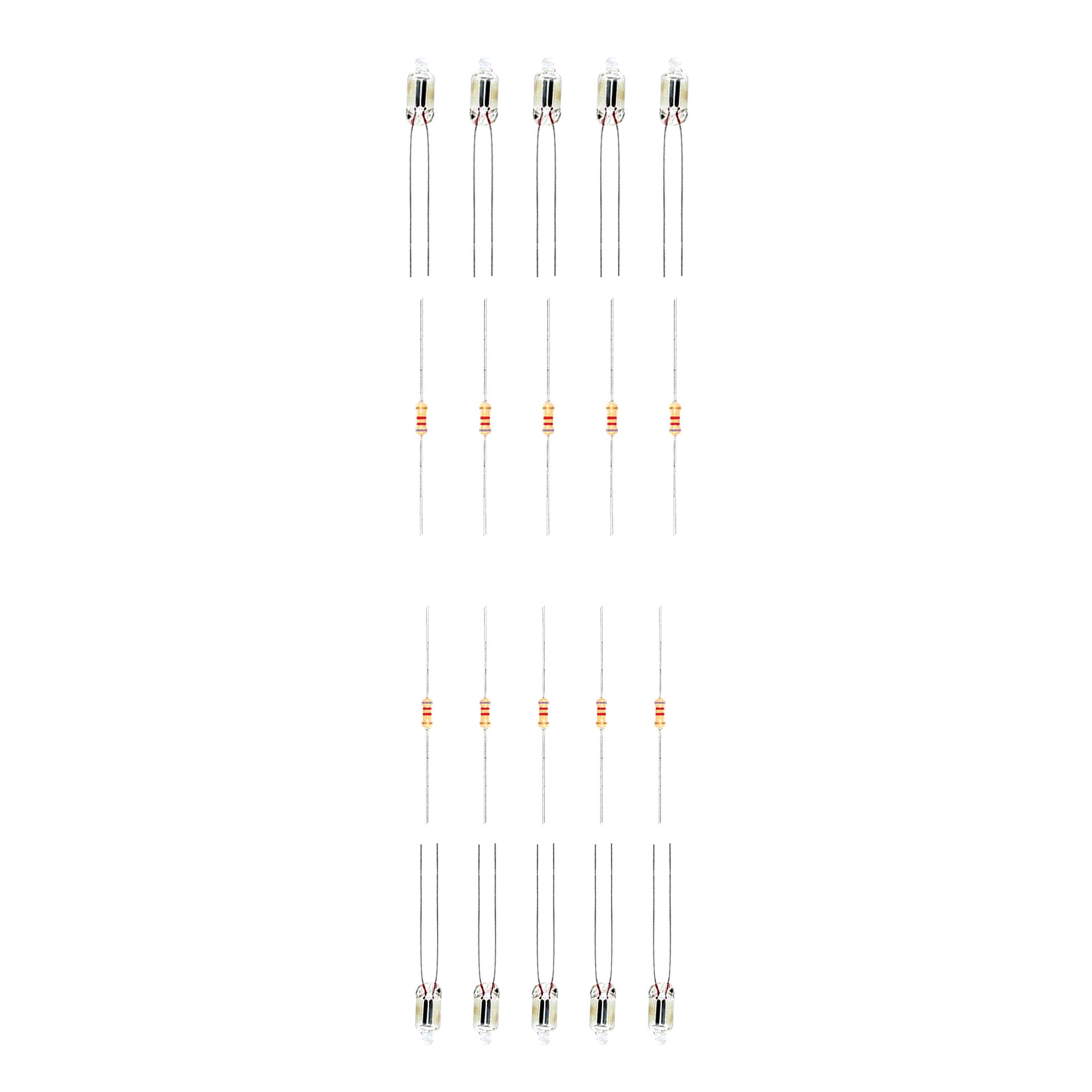 لامپ نئون و مقاومت مدل N-25 مجموعه 20 عددی