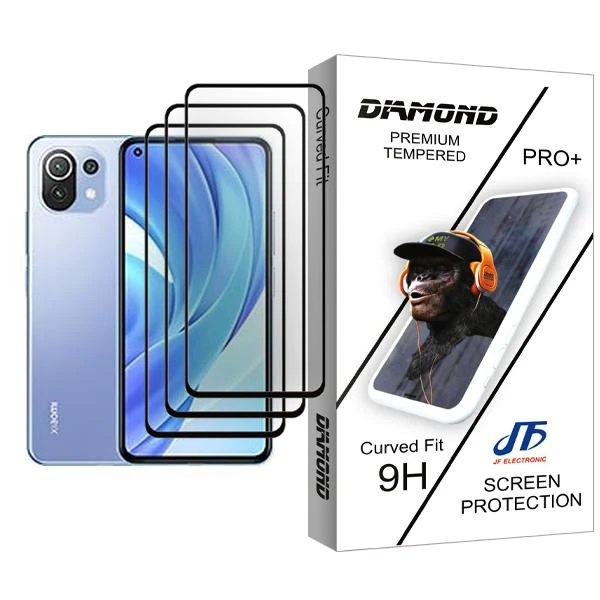 محافظ صفحه نمایش جی اف مدل Diamond Glass MIX003 مناسب برای گوشی موبایل شیائومی Mi 11 Lite بسته سه عددی